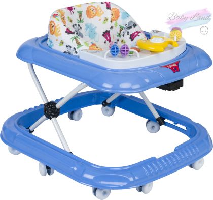 Музикална Бебешка проходилка 3в1 Moni Jungle Fun | Музикална проходилка с играчки, светлини и 5 мелодии, 10 колелца за по-добра стабилност и движение  – регулируема височина, сгъваема, стабилна и безопасна, подходяща за момче и момиче, с промоционална отс